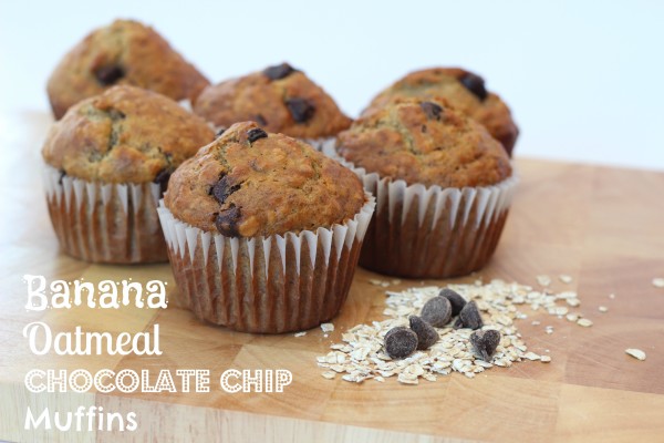 Banana Oatmeal Chocolate Chip Muffins