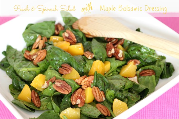 peach and spinach salad