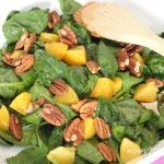 peach and spinach salad