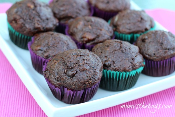 double chocolate zucchini muffins