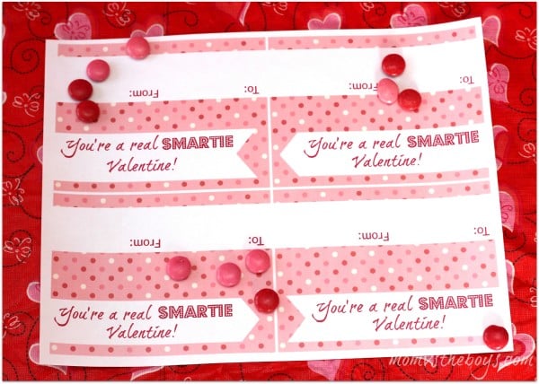 smarties valentine printable