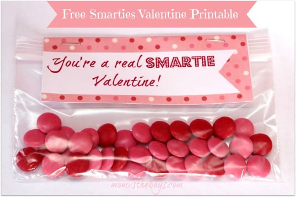 free smarties valentines printable