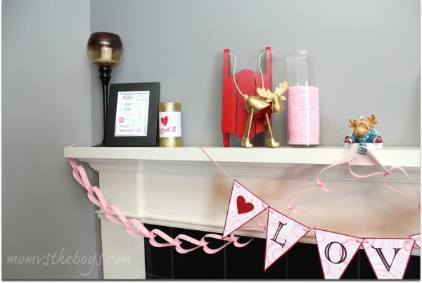 valentines fireplace mantel side