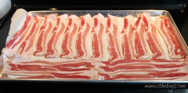 bacon on a baking sheet