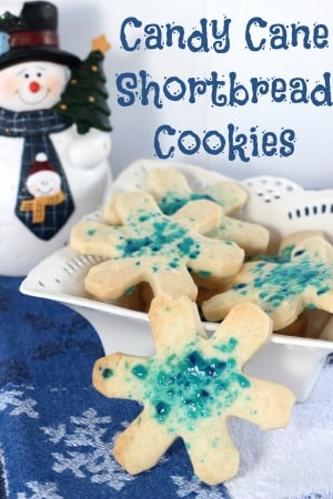 FROZEN inspired candy cane shortbread cookies - Mom vs the Boys