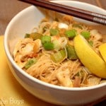 thai red curry chicken with rice noodles