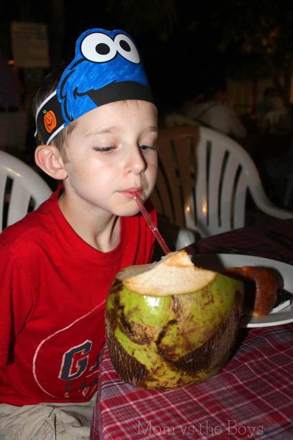 Nate trying coconut