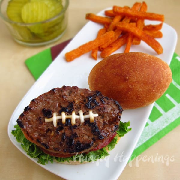 football shaped hamburgers