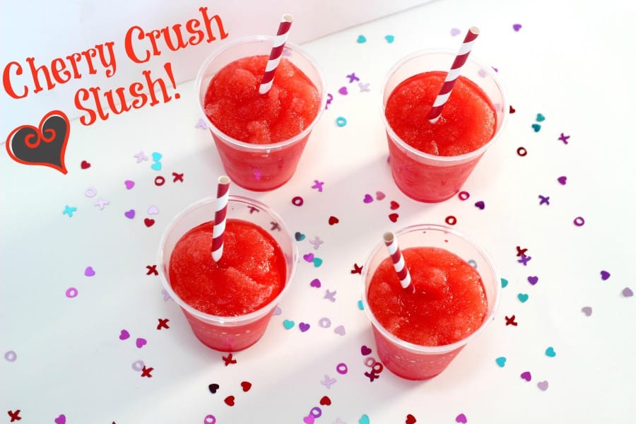 Cherry Crush Slush Drink - Mom vs the Boys