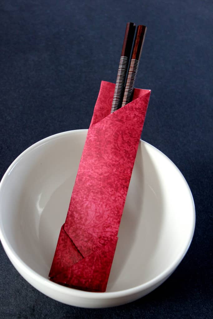 How to make an origami chopstick holder 