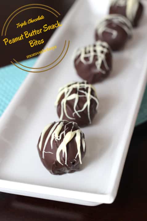 Triple Chocolate Peanut Butter Snack Bites