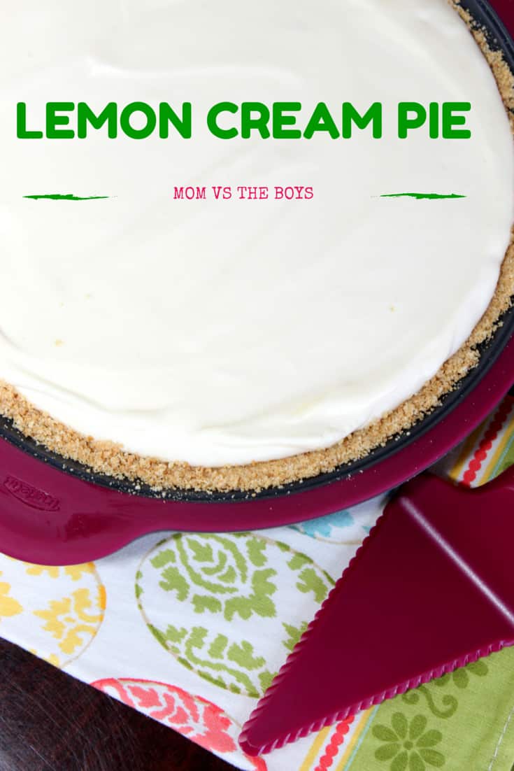 Lemon Cream Pie Recipe - Mom vs the Boys