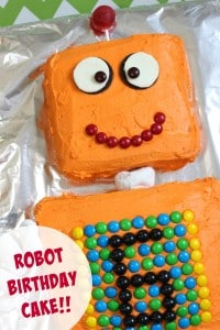 Robot Birthday Cake - Mom vs the Boys