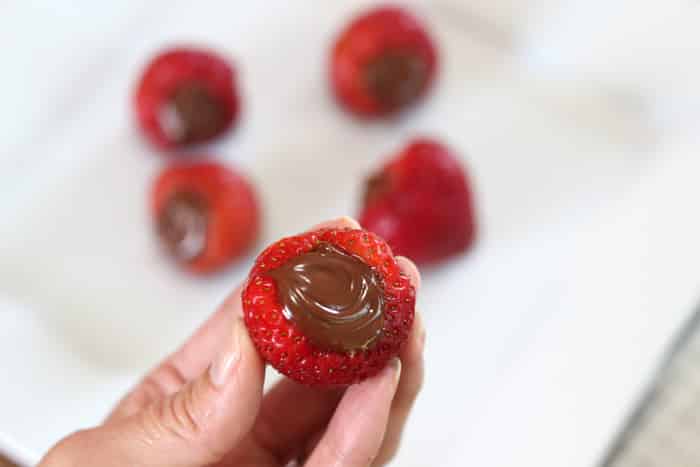 Nutella Stuffed Strawberry Bombs - Mom vs the Boys