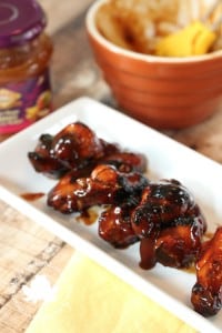 Sweet Mango Barbecue Chicken Wings - Mom vs the Boys