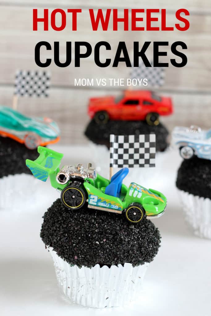 Hot Wheels birthday party cupcakes