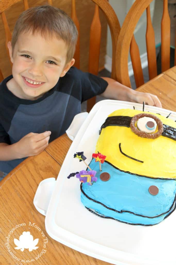 Minion Birthday Cake - Mom vs the Boys
