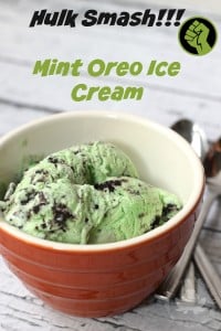 Mint Oreo 'Hulk Smash' Ice Cream - Mom vs the Boys
