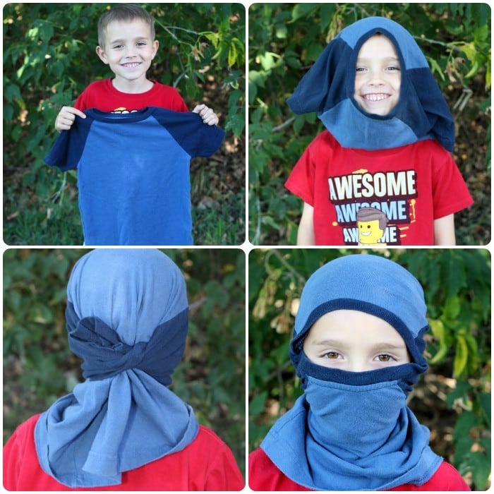 how to make a ninja mask from a t-shirt - Mom vs the Boys