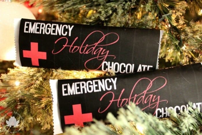 Emergency Holiday Chocolate Bar Wrappers - Free Printable