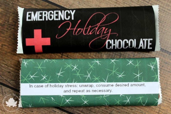 emergency holiday chocolate bar printable