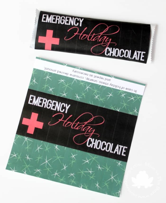 emergency holiday chocolate bar printable - Mom vs the Boys