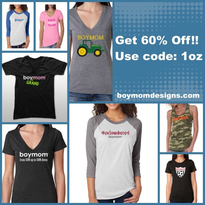 boymom tees, get 60 percent off your order