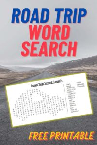 road trip word search puzzle printable
