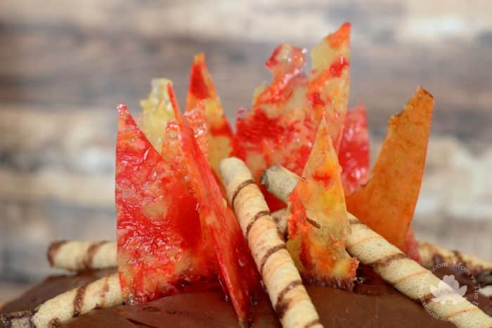 Campfire Cake - candy flames