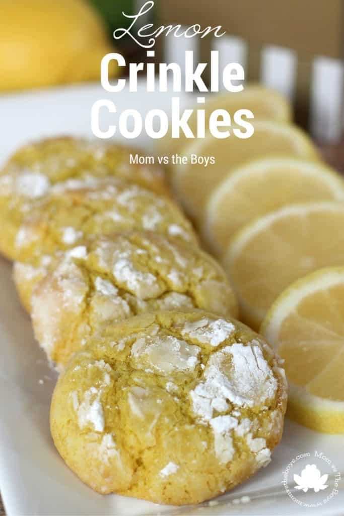 Lemon Crinkle Cookies - Mom vs the Boys