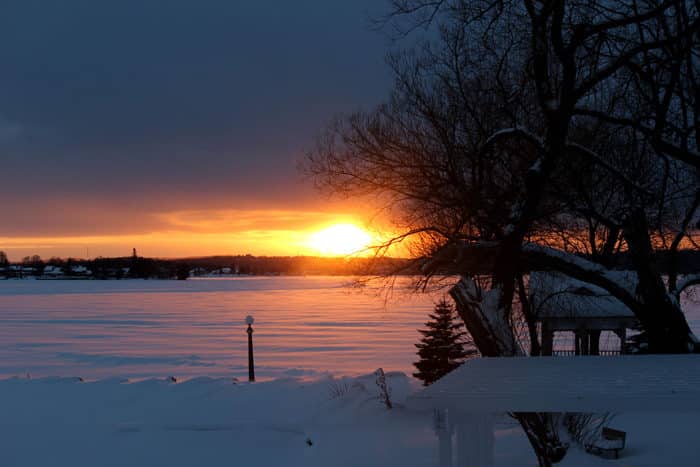 lake couchiching sunset