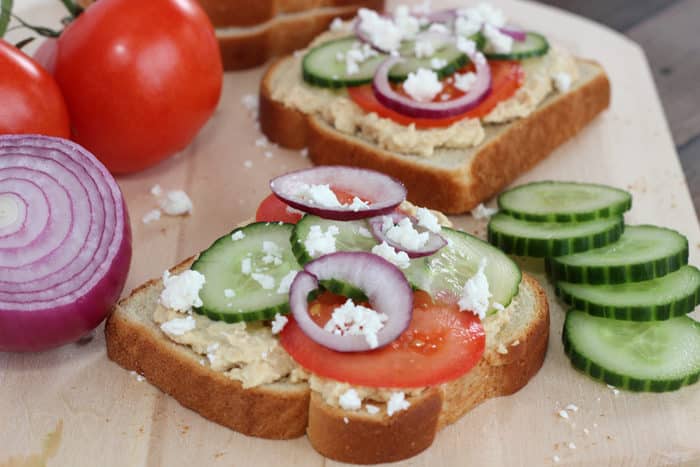 Hummus Toast - Mom vs the Boys