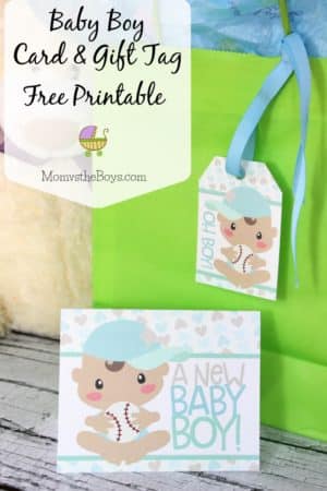 Baby Shower Card and Gift Tag Free Printable