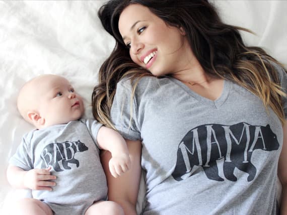 mom and infant son matching outfits