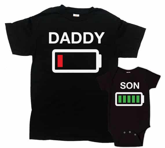 Top Dad and Daddy's Little Wingman Matching Father Son Shirts