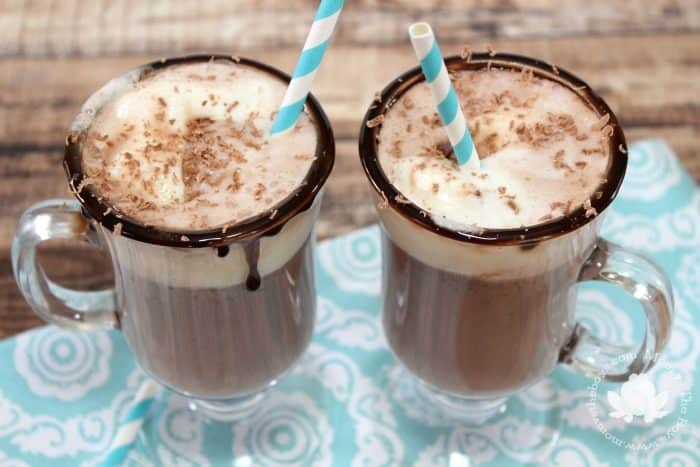 Hot Chocolate Ice Cream Float - Mom vs the Boys