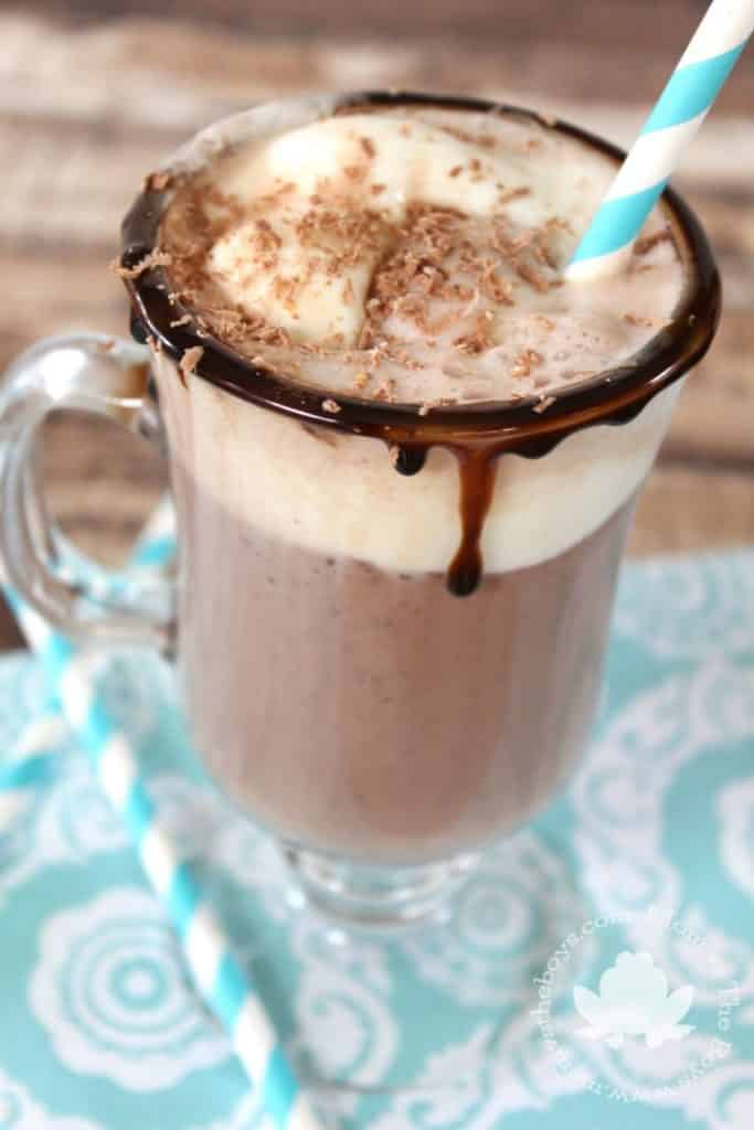 Hot Chocolate Ice Cream Float - Mom vs the Boys