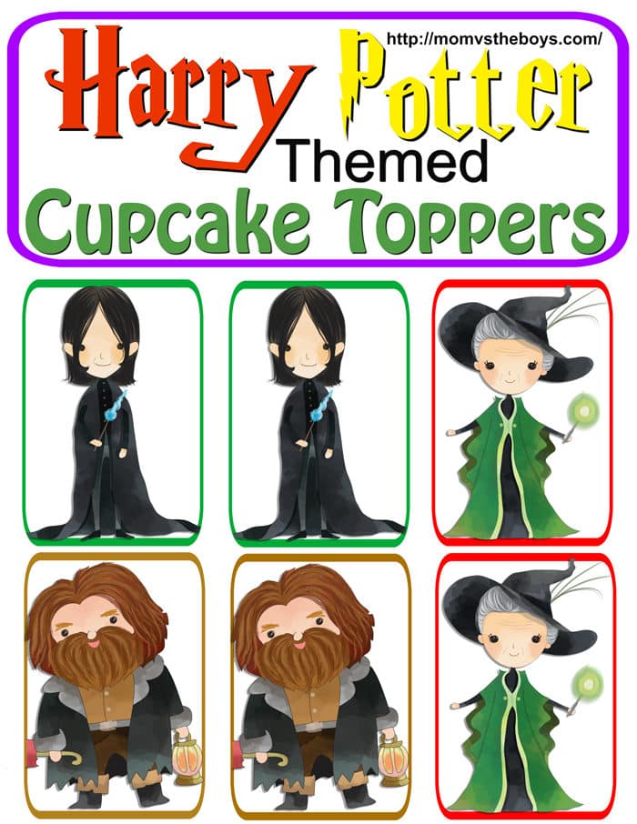 Harry Potter Cupcake Toppers, Free Printable - Mom vs the Boys #harrypotter