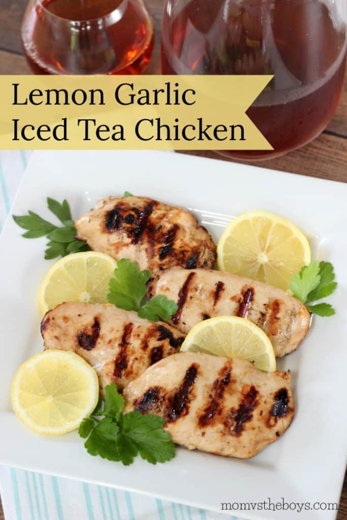 Lemon Garlic Iced Tea Chicken - Mom vs the Boys
