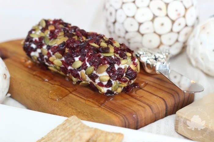 cranberry pumpkin seed cheese log