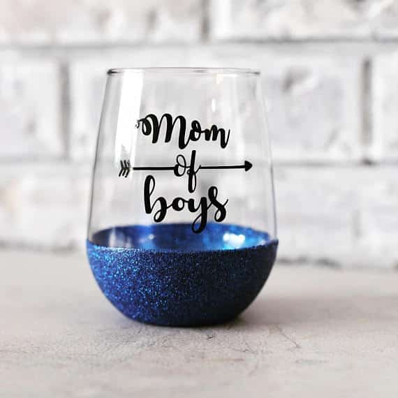 Boy Mom The One Where I Am Outnumbered - Personalized Wine Tumbler -  Mother's Day Gift For Boy Mom, Mother, Mom, Mama