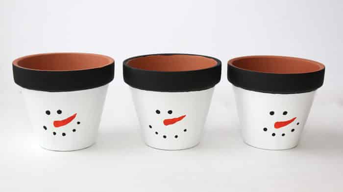 snowman gift pots