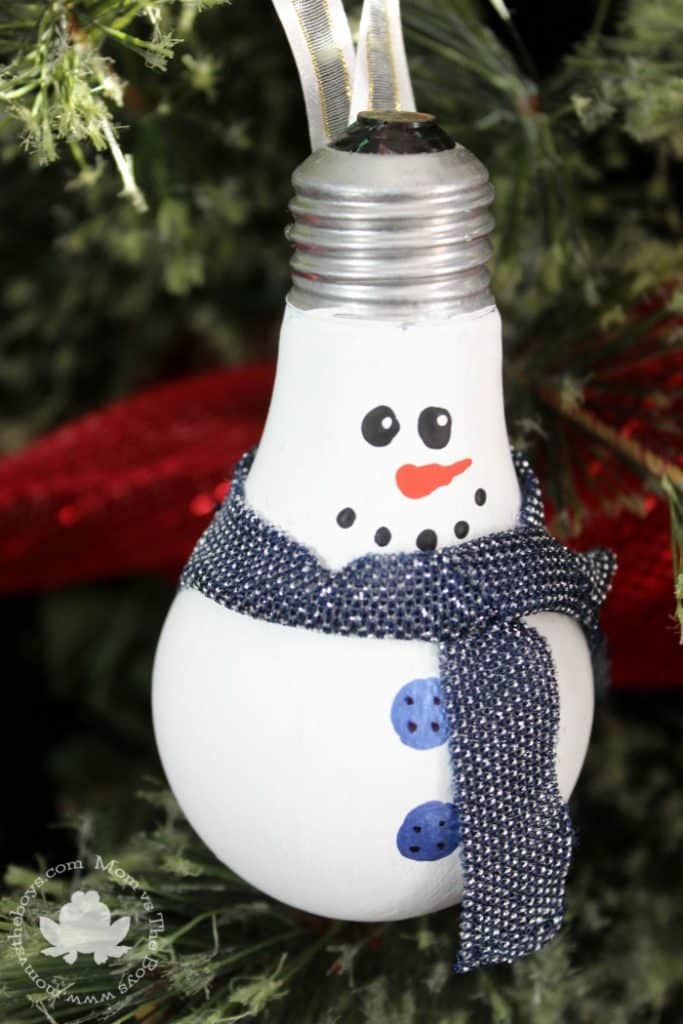 Snowman Lightbulb Ornament