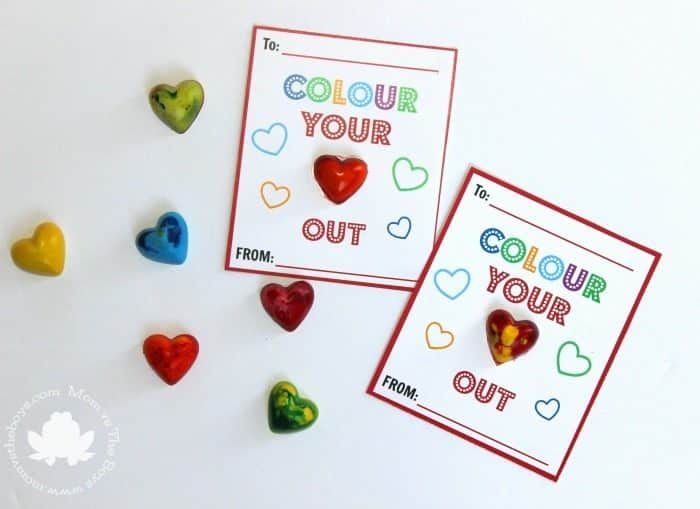 DIY heart shaped crayon valentines - colour your heart out