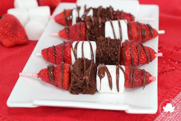 Chocolate Strawberry Dessert Kabobs for Valentine's Day