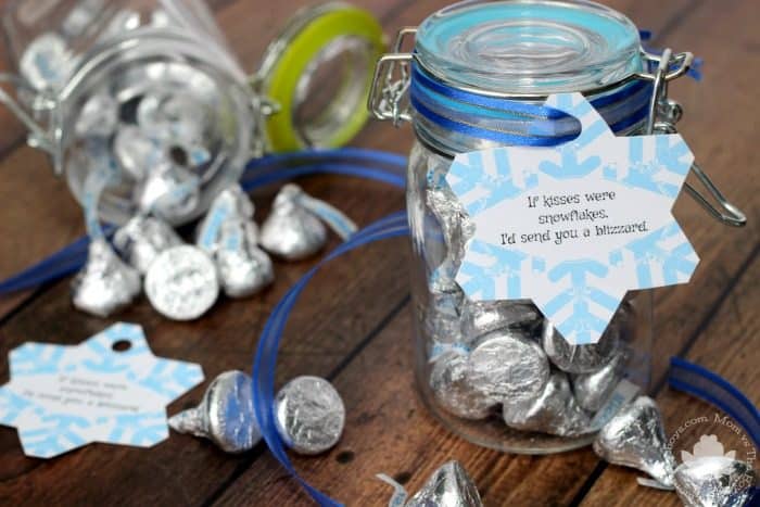 If kisses were snowflakes, Hershey Kisses Treat Jar with Printable