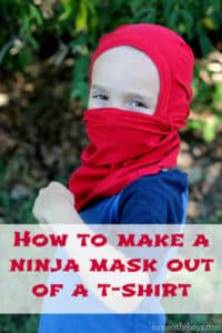 How to make a ninja mask from a t-shirt - Mom vs the Boys