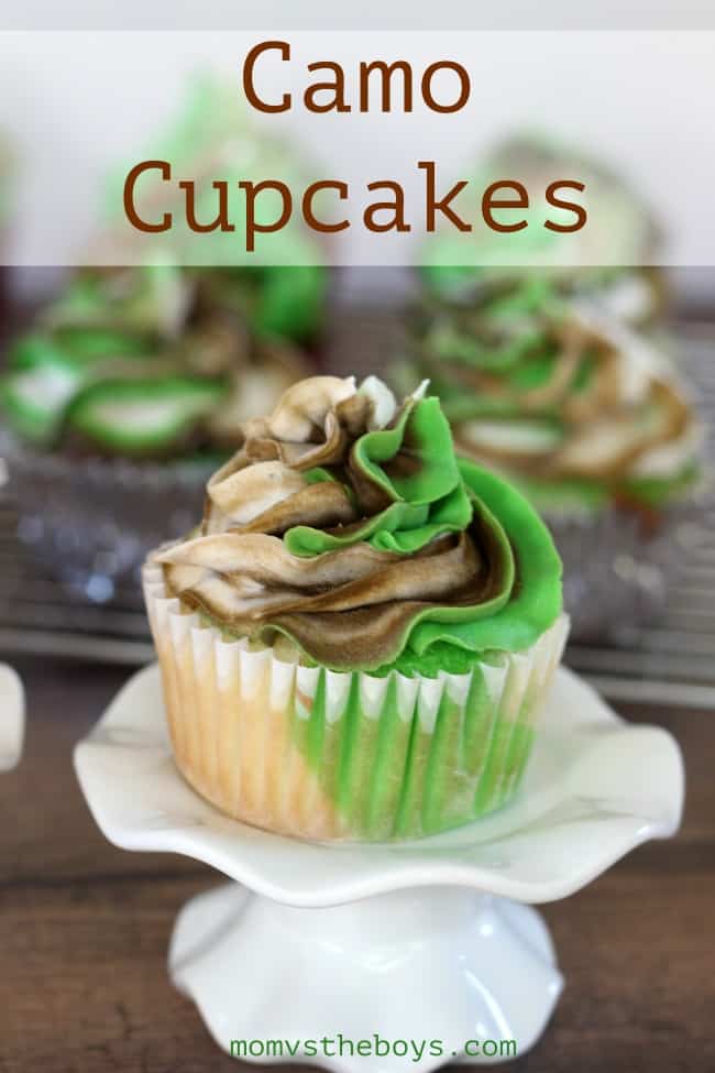 Easy Camo Cupcakes - Mom vs the Boys