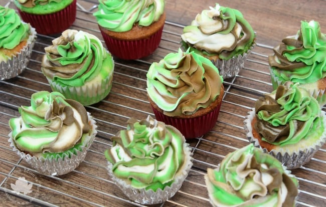 Easy Camo Cupcakes