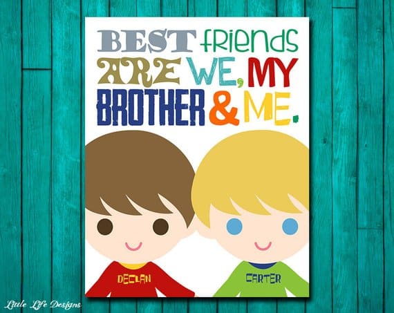 brother sign for shared boys room